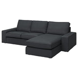 KIVIK 3-seat sofa with chaise longue, Tresund anthracite, 280x83x163 cm