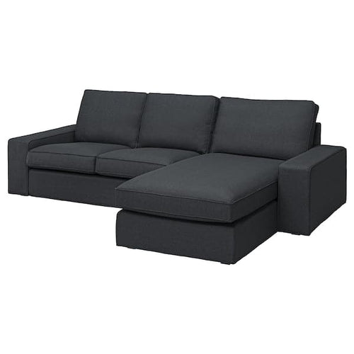 KIVIK - 3-seater sofa with chaise-longue, Tresund anthracite ,