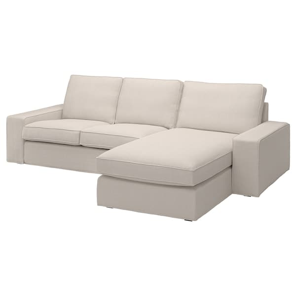 KIVIK - 3-seater sofa with chaise-longue, Tresund light beige , - best price from Maltashopper.com 79482840