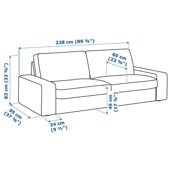 Ikea KIVIK - 3-seater sofa, Gunnared blue ,
