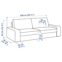 KIVIK 3-seater sofa, Kelinge grey-turquoise , - best price from Maltashopper.com 39443049
