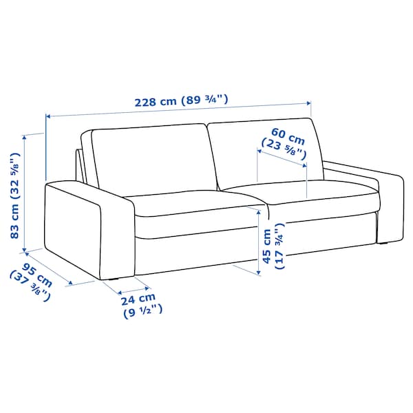 KIVIK - 3-seater sofa, Tallmyra white/black , - best price from Maltashopper.com 09484772