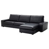 KIVIK 4-seat sofa, with chaise longue/Grann/Bomstad black, 318x83x163 cm