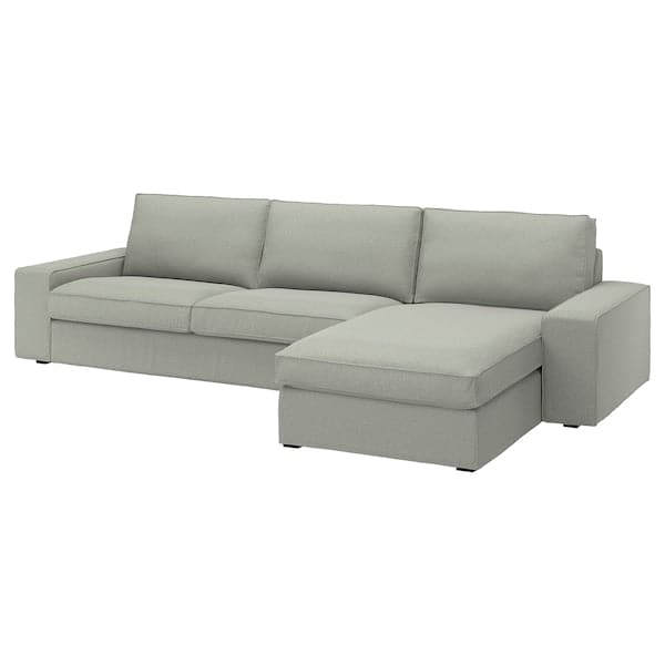 KIVIK - 4-seater sofa with chaise-longue, Gunnared light green ,