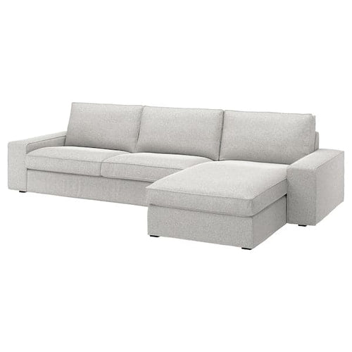 KIVIK - 4-seater sofa with chaise-longue, Tallmyra white/black ,