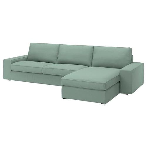KIVIK - 4-seater sofa with chaise-longue, Tallmyra light green ,