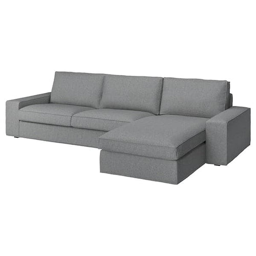 KIVIK 4-seater sofa with chaise-longue, Tibbleby beige/grey ,
