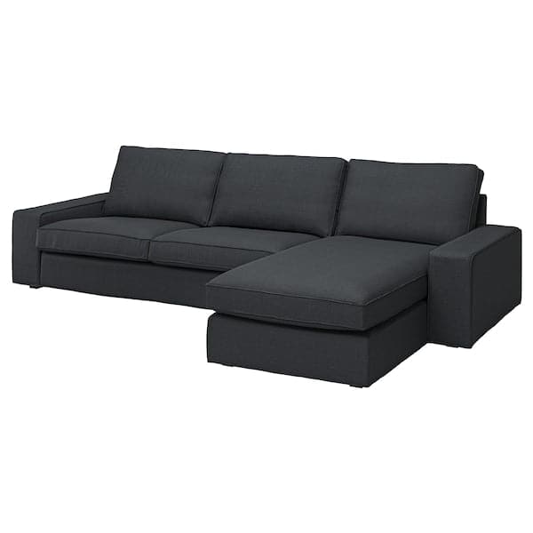 KIVIK - 4-seater sofa with chaise-longue, Tresund anthracite - best price from Maltashopper.com 79494386