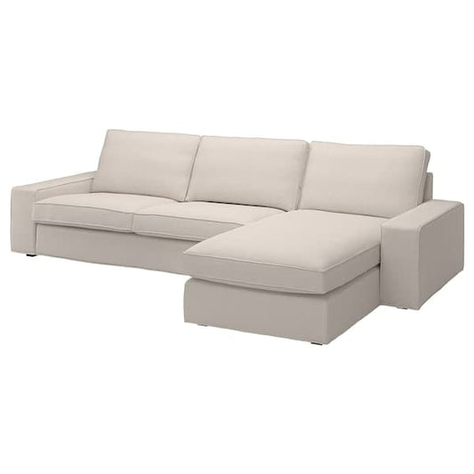 Ikea KIVIK - 4-seater sofa with chaise-longue, Tresund light beige
