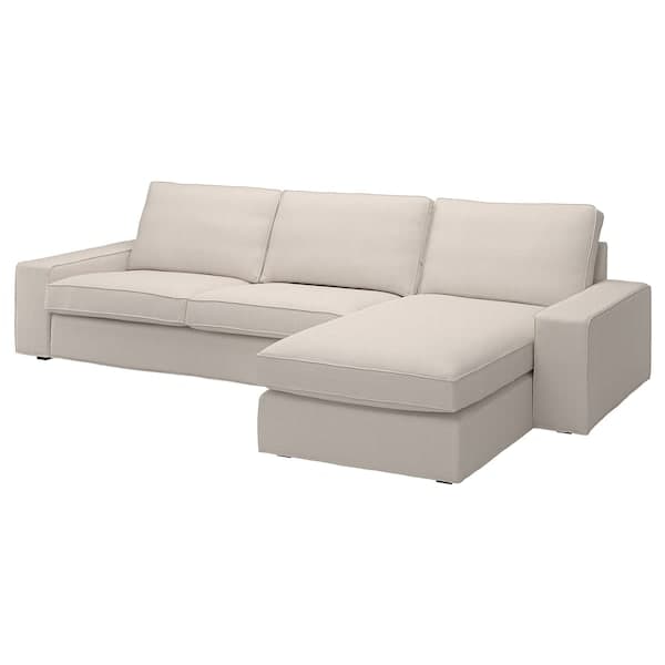 KIVIK - 4-seater sofa with chaise-longue, Tresund light beige