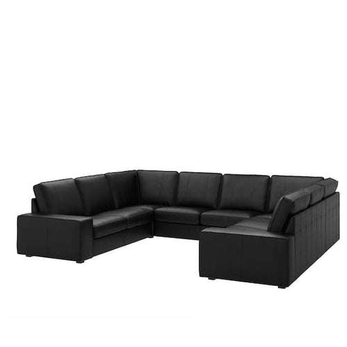 KIVIK U-shaped sofa with 6 seats, Grann / Bomstad black ,
