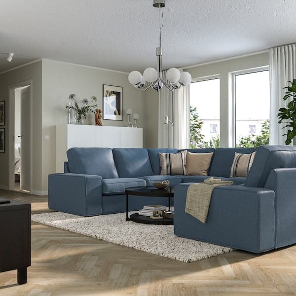 Ikea KIVIK - 6-seater U-shaped sofa, Gunnared blue ,