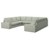 KIVIK u-shaped sofa, 6 seat, Gunnared light green, 328x83x257 cm