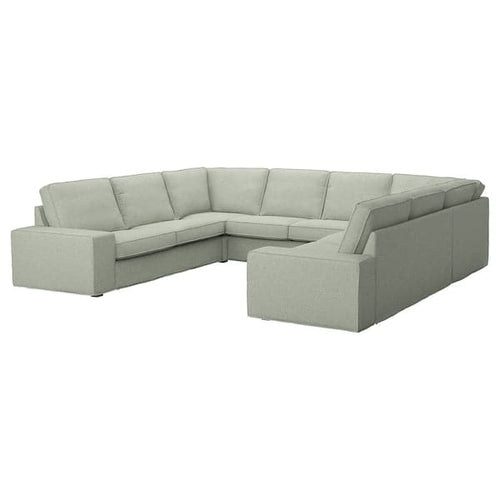 KIVIK - 6-seater U-shaped sofa, Gunnared light green ,