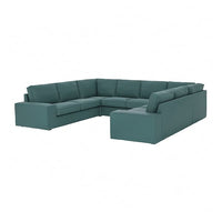 KIVIK U-shaped sofa with 6 seats, Kelinge gray-turquoise , - best price from Maltashopper.com 29443064