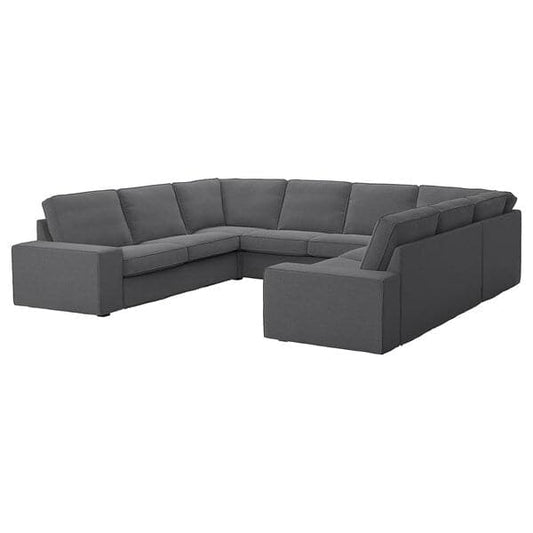 KIVIK - 6 seater U-shaped sofa, Tallmyra smoke grey , - best price from Maltashopper.com 09527804