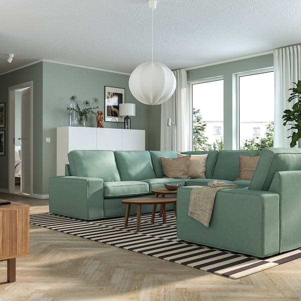 Ikea KIVIK - 6-seater U-shaped sofa, Tallmyra light green ,