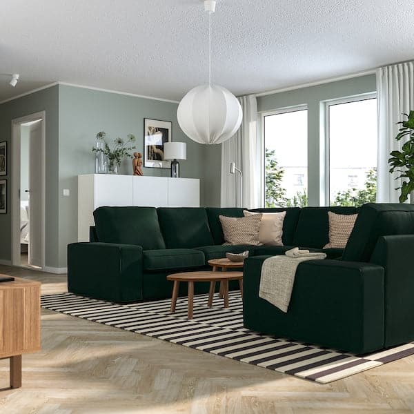 KIVIK - 6-seater U-shaped sofa, Tallmyra dark green , - best price from Maltashopper.com 99527654