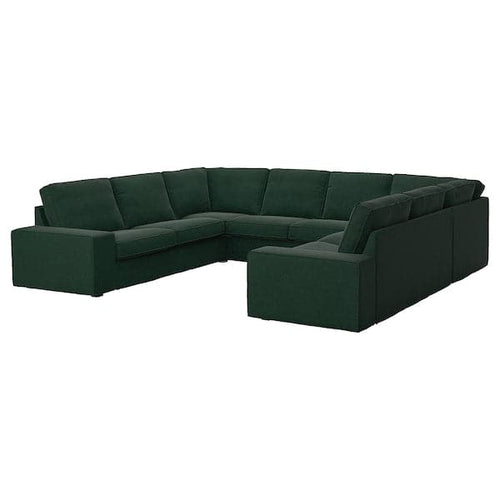 KIVIK - 6-seater U-shaped sofa, Tallmyra dark green ,