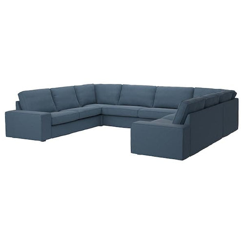 KIVIK - 7-seater U-shaped sofa, Gunnared blue ,
