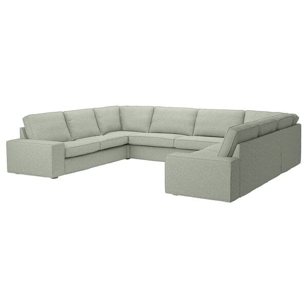 KIVIK - 7-seater U-shaped sofa, Gunnared light green , - best price from Maltashopper.com 79527693