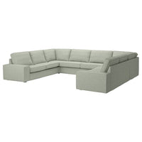 KIVIK u-shaped sofa, 7-seat, Gunnared light green, 368x83x257 cm