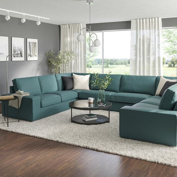 Ikea KIVIK 7-seater U-shaped sofa, Kelinge grey-turquoise ,