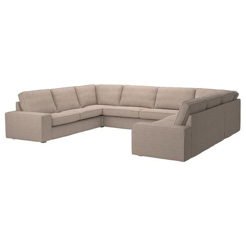 KIVIK - 7-seater U-shaped sofa, Tallmyra beige ,