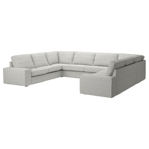 KIVIK - 7-seater U-shaped sofa, Tallmyra white/black ,