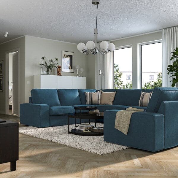 KIVIK - 7-seater U-shaped sofa, Tallmyra blue , - best price from Maltashopper.com 09527700