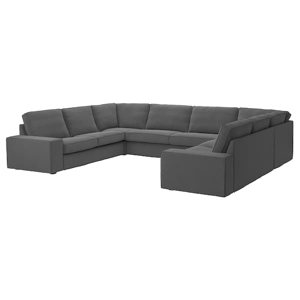 KIVIK - 7-seater U-shaped sofa, Tallmyra smoke grey ,