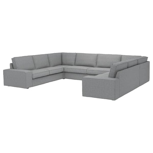 KIVIK U-shaped sofa with 7 seats, Tibbleby beige / gray ,