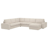 KIVIK corner sofa, 5-seat w chaise longue, Gunnared beige, 24x83x95 cm