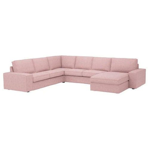 KIVIK - 5 seater angol sofa/chaise-longue, Gunnared light brown-pink ,