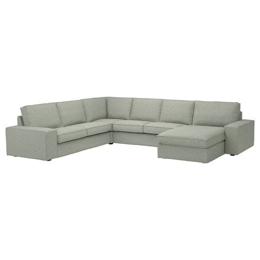 Ikea KIVIK - 5 seater angol sofa/chaise-longue, Gunnared light green ,