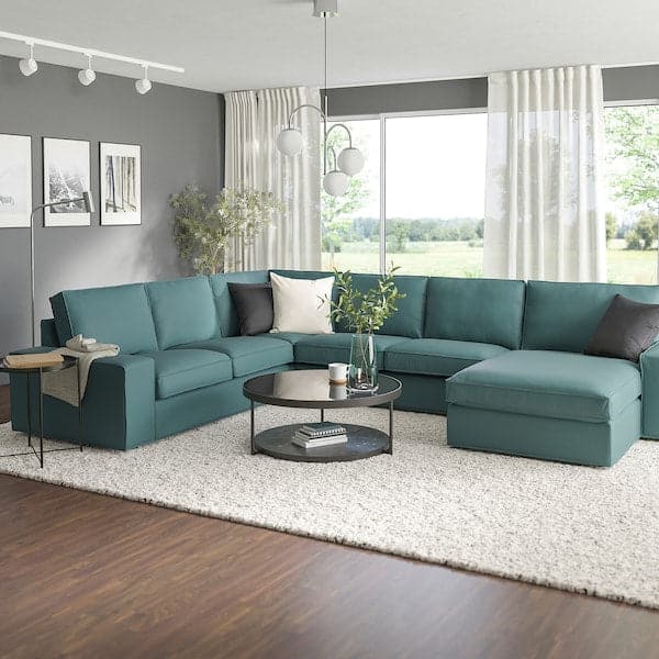 Ikea KIVIK 5-seat corner sofa / chaise longue, Kelinge gray-turquoise ,