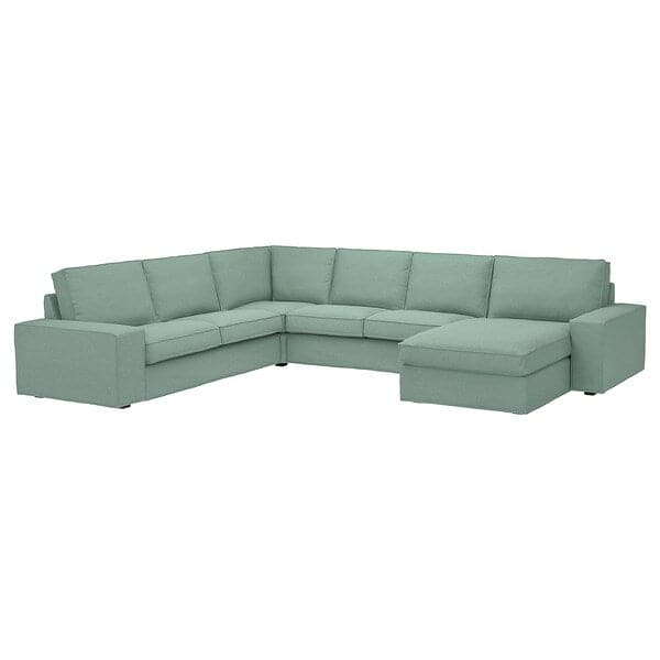 KIVIK - 5 seater angol sofa/chaise-longue, Tallmyra light green , - best price from Maltashopper.com 29484709