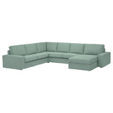 KIVIK corner sofa, 5-seat w chaise longue, Tallmyra light green, 24x83x95 cm