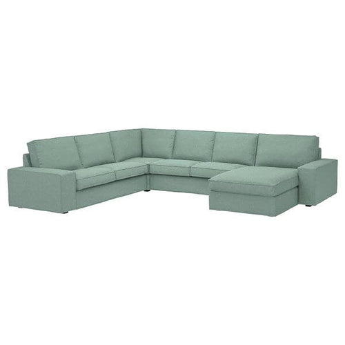KIVIK - 5 seater angol sofa/chaise-longue, Tallmyra light green ,
