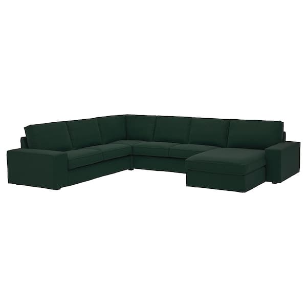 Ikea KIVIK - 5 seater angol sofa/chaise-longue, Tallmyra dark green ,