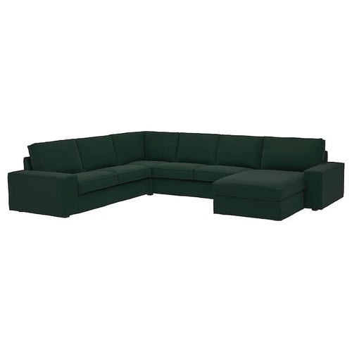 KIVIK - 5 seater angol sofa/chaise-longue, Tallmyra dark green ,