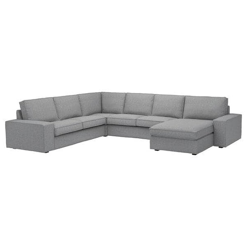 KIVIK 5-seat corner sofa / chaise longue, Tibbleby beige / gray ,
