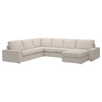 KIVIK corner sofa, 5-seat w chaise longue, Tresund light beige, 24x83x95 cm