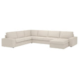 KIVIK corner sofa, 6-seat w chaise longue, Gunnared beige, 257x83x163 cm