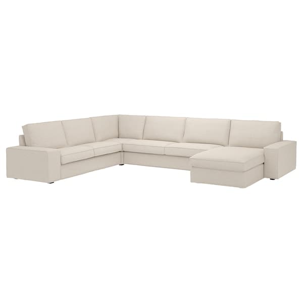 KIVIK - 6 seater angol sofa/chaise-longue, Gunnared beige ,