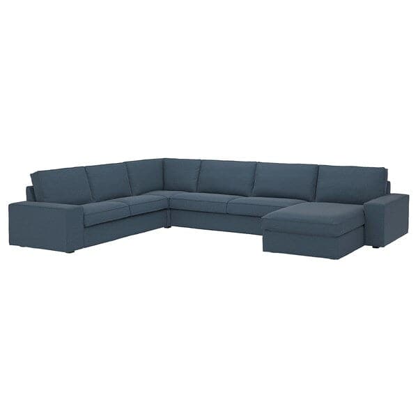 KIVIK - 6 seater angol sofa/chaise-longue, Gunnared blue , - best price from Maltashopper.com 09484705