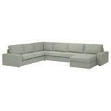 KIVIK corner sofa, 6-seat w chaise longue, Gunnared light green, 257x83x163 cm