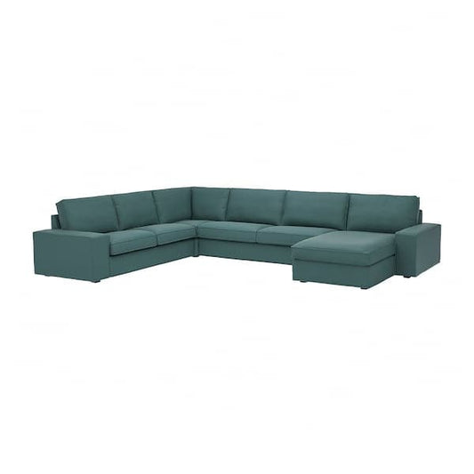 Ikea KIVIK 6 seater angol sofa/chaise-longue, Kelinge grey-turquoise ,