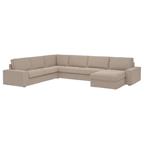 KIVIK - 6 seater angol sofa/chaise-longue, Tallmyra beige ,