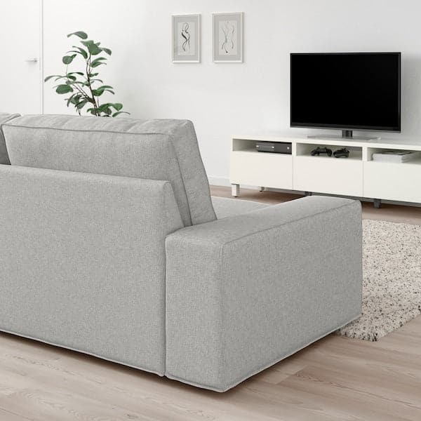 KIVIK - 6 seater angol sofa/chaise-longue, Tallmyra white/black , - best price from Maltashopper.com 19484696